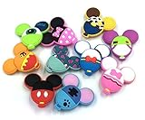 Efivs Arts 10pcs Disney Mickey Minnie Mouse Shape Shoes Charms Fits for Croc Shoes & Wristband Bracelet Party Gifts
