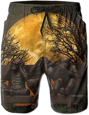 Ape On The Moon Men Leisure Funny Beach Shorts