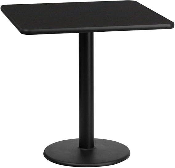 Amazon Com Flash Furniture 24 Square Black Laminate Table Top With 18 Round Table Height Base Tables