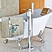 Zovajonia Waterfall Spout Bathtub Shower Faucet Floor Mounted Mixer Tap Free Standing Tub Filler with Hand Shower,Chrome Finish