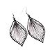 Elogoog Women's Girls Elegant Jewellery Bohemia Ethnic Ellipse Dangle Stud Earrings Eardrop (Black)