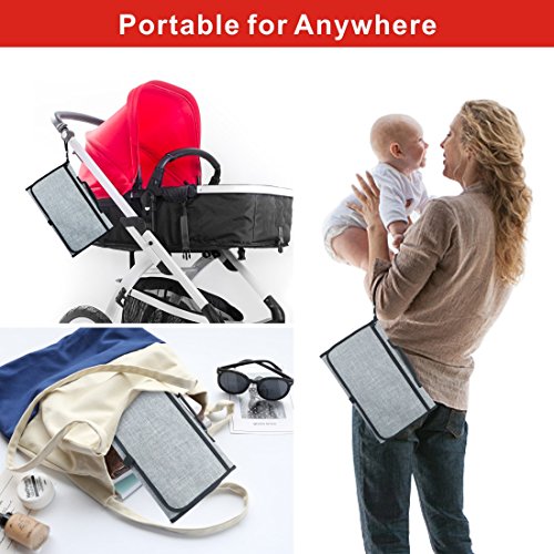 image for Idefair Diaper Changing Pad with Head Cushion and Pockets,Infants Baby
