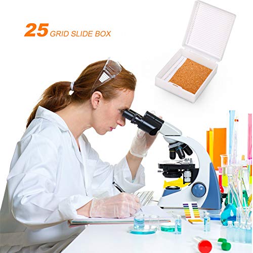 Slide Box, Plastic Cork Lined Microscope Slide Storage Box for 25 Slides