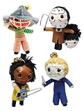 Horror Slasher Set of 4 x Voodoo String Doll Keychain Keyring Ornament Charms