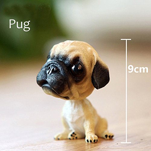 J-Beauty Bobbing Head Dog Pug Shaking His Head Auto Car Dashboard Decors Toy - Thumbnail 4
