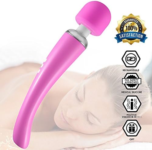 Portable Cordless Vibration Wand Massager - Strongest Therapeutic Vibrating Power - Best Rated for Travel Gift - Magic Stress Away - Perfect for Muscle Aches and Personal Sports Recovery,Pink