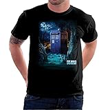Dr. Who & The Daleks Men's T-shirt with Print Tardis in the Woods