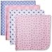 Gerber Baby Girls 4 Pack Flannel Receiving Blanket, Leopard, 30x30