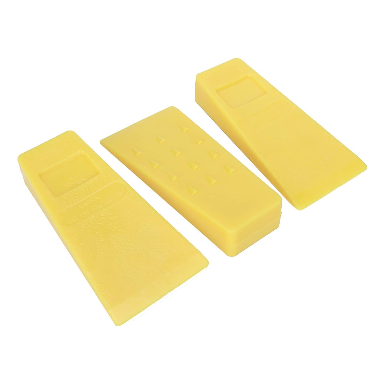 Tree Felling Wedges, Chainsaw Loggers Supplies for Stabilizing Trees to Ground, 3Pcs, Yellow Plastic, 5.5in
