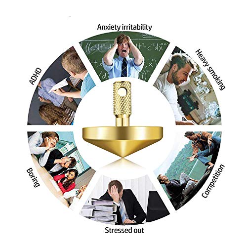KKPOT Metal Spinning Top, Portable EDC Precision Toy Gift for Kids/Adults(Brass/Gold) - Thumbnail 3