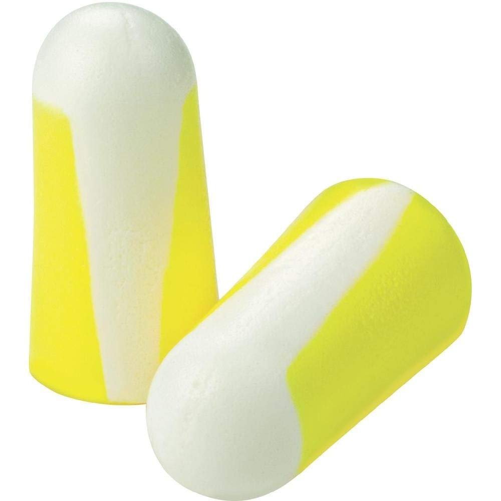 Howard Leight Bilsom 303S Single-Use Foam Earplugs, Small Size, Yellow & White Colour, Bullet Shape, SNR 33 dB, 1007193 (BOX of 200 Pairs)