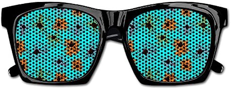 Unisex Flowers Daisy Blue Pattern Polarized Vintage Sunglasses For Men Women Full Frame