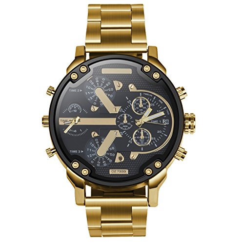 Men fashion luxury watch stainless steel analog quartz sport anal…