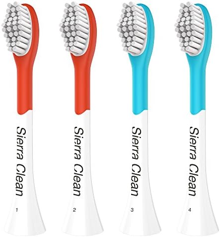 Sierra Clean Premium Standard Replacement Toothbrush Heads for Philips Sonicare Kids HX6044, 4 pack