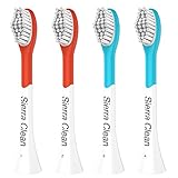 Sierra Clean Premium Standard Replacement Toothbrush Heads for Philips Sonicare Kids HX6044, 4 pack