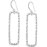 LeCalla 925 Sterling Silver Hammered Earrings for Women | Handmade Hammered Drop & Dangle Earrings Jewelry | Women's Silver Textured Statement Earrings for All Occasions