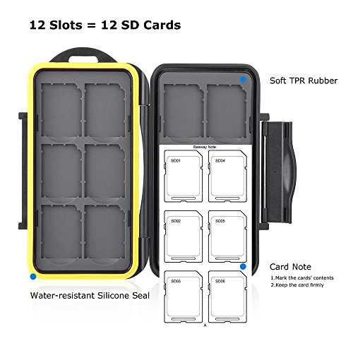 Beeway Memory Card Carrying Case Holder for SD SDHC SDXC 12 Slots