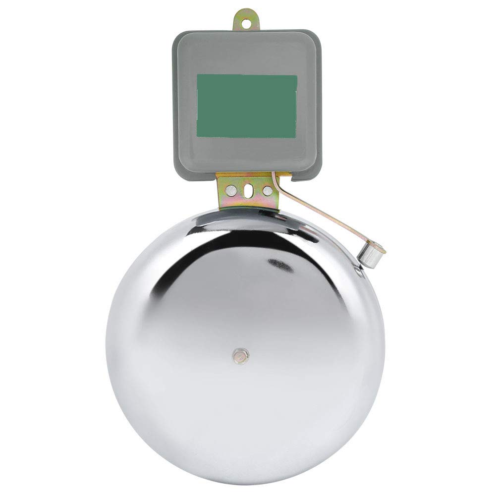 Leapiture 150mm Electric Bell Non Sparking Bells External Beat Type Stainless Steel School Bells Emergency Alarm Bell White AC220V for School Industrial Workshop