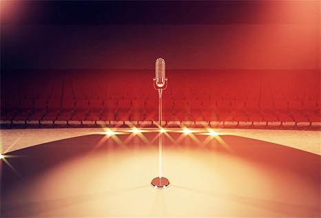 Amazon Com Leyiyi 5x3ft Luxury Stage Microphone Backdrop Concert
