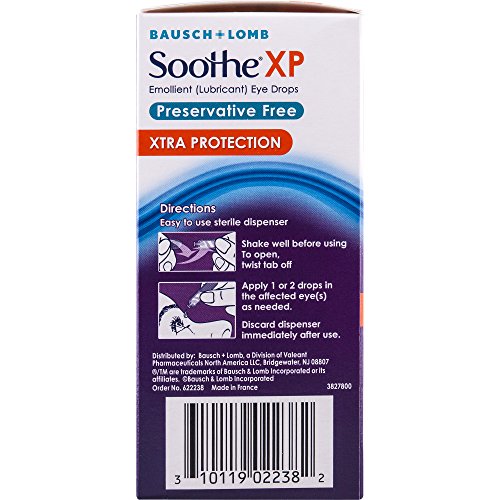 Soothe Xtra Protection Preservative Free Emollient Lubricant Eye Drops, 30 Count