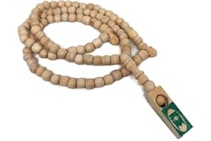 AL-AMEEN MUSLIM GIFT Muslim Wooden Tasbih 99 Rosary Beads Amn081 Printed Picture Tag Islam Prayer Zikr Misbaha Ramadan Gift (Beige)