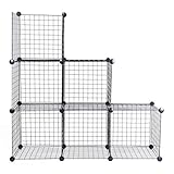 J.S. Hanger Black Wire Storage Cubes, Set of 6, Clothes Organizer
