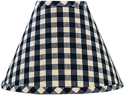 Heritage House Check Black 14" Washer Fabric Lamp Shade by Raghu