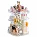 Makeup Organizer 360-Degree Rotating Cosmetic Storage Box, DIY Adjustable Large Capacity Cosmetics Display Case Square Makeup Shelf with Diamond Pattern primary