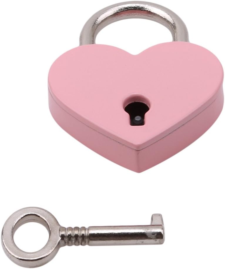 Yesiidor Metal Heart Shaped Padlock Mini Lock With Key Lovely Creative Luggage Handbag Diary Lock Valentine's Day Gift
