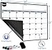 Magnetic Dry Erase Whiteboard Calendar for Fridge (16 x 12”), Refrigerator White Board Sheet w/ 3 Colorful Markers & Eraser, Monthly Meal Planner & Organizer for Family by Yes4Quality