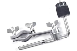 Seteol Cymbal Boom Arm Holder with Clamp, L-Arm Rod with Bracket Holder Extension Arm Attachment, Cymbal Stand Mount for Drum Hardware Cymbal Stand Percussion Instrument Accessories (Short/18CM Arm)