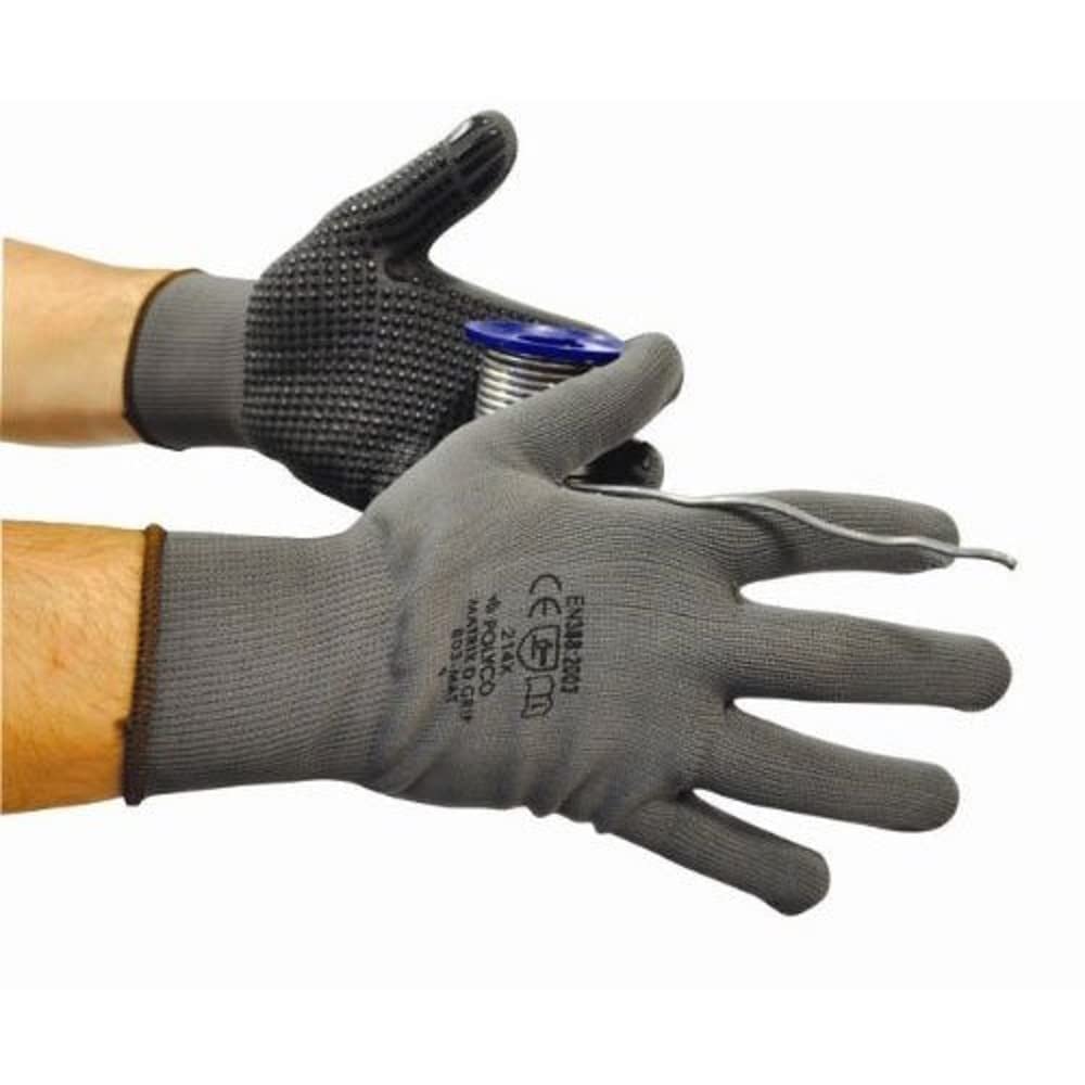Polyco PROTECTIVE_GLOVE 804-MAT, PVC Dotted Gripper, Size X-Large, Grey