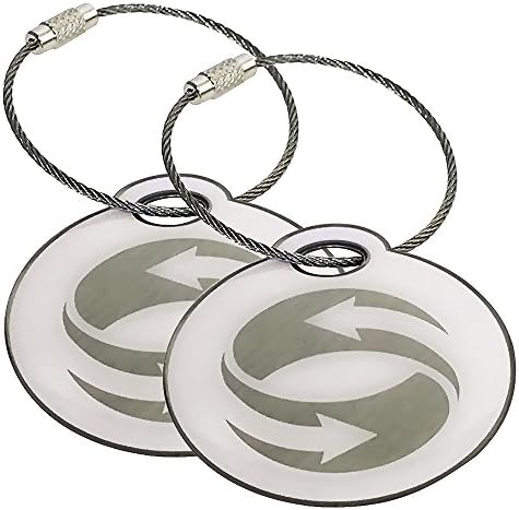 The World's Smartest Bag Tag - Keep personal information safe and find lost items quickly with ReturnMe. Perfect for travel luggage, suitcase, purse, laptop bag or backpack (Pearl White (2-pk))