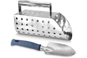 CKJSJ Metal Detector Accessories - Stainless Steel Sand Scoop for Metal Detection, Used as a Sand Sifter for Beach Seashells, Suitable for Adults and Children of All Ages. (style2)