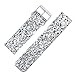 KuToo Bands for 20mm Gear Sport/S2 Classic, Leather Glitter Wristband Band Replacement for Samsung Gear Sport/S2 Classic/Garmin VivoActive 3/Huawei 2 Sport/20mm Smart Watches Band (3D Glitter Silver)