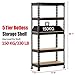 Topeakmart 5-Tier Utility Shelves, Metal Adjustable Garage Shelves Storage Racks Heavy Duty Shed Shelving Unit- Blue, 35.5 x 12 x 71 Inch