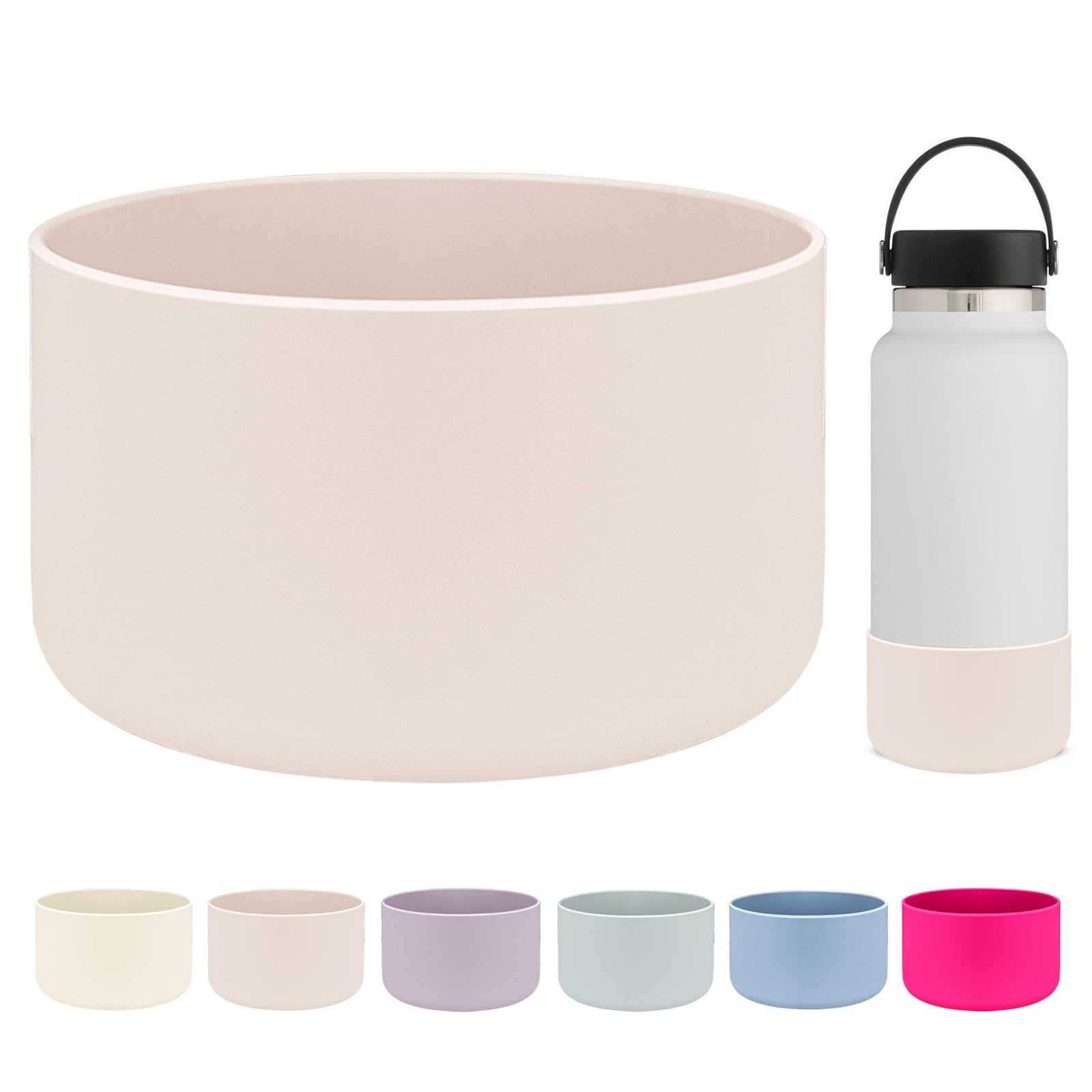 Photo 1 of HEYSKAY Protective Silicone Boot for 32oz 40oz Hydro Flask Wide Mouth Water Bottle Bottom Protector Base and Other Brand Water Bottles with Bottom Diameter 3.56inch Water Bottle Accessories