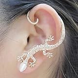 Somsakbuy @1PCS Beautiful Zircon Alloy Gecko Pattern Earrings by Somsakbuy