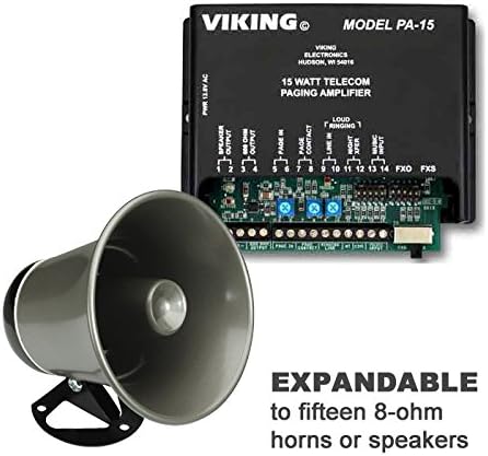 15 Watt Paging System with Background Music and Loud Ringing for any Phone System