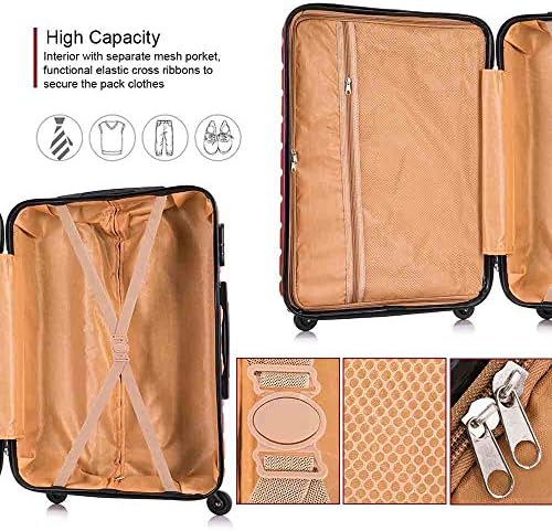 Apelila 4 Piece Hardshell Luggage Sets,Travel Suitcase,Carry On Luggage with Spinner Wheels Free Cover&Hanger Inside (Wine) 7 Apelila 4 Piece Hardshell Luggage Sets,Travel Suitcase,Carry On Luggage with Spinner Wheels Free Cover&Hanger Inside (Wine)