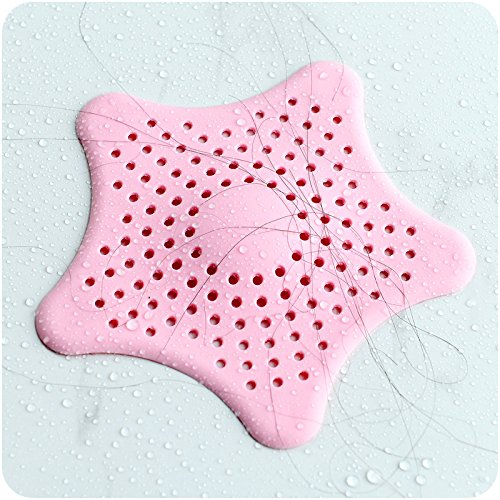 Starfish Hair Catcher, Starfish Suction Cups Sink Strainers Kitchen Sink Strainer Drain Cover Hair Stopper, 6 PCS