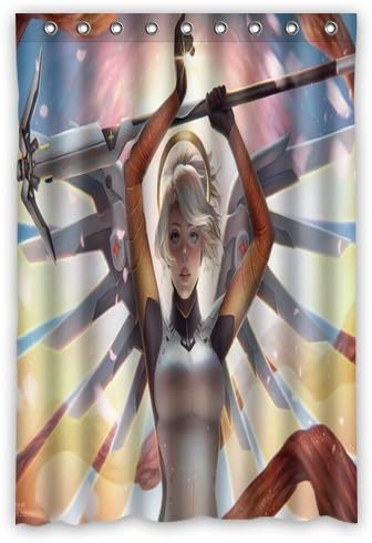 Mercy Heroes Overwatch Theme 48 x 72 inch Anti Bacterial Waterproof Polyester Shower Curtain