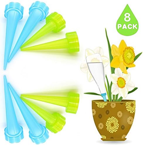 DCZTELG Plant Self-Watering spikes-Automatic Stakes-Vacation Watering Device- Self-Irrigation Watering System-Care for Indoor Outdoor Office Flowers（8-Pack）