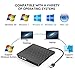 External CD DVD Drive, IVKEY USB 3.0 Slim Portable External CD DVD Rewriter Burner Writer,High Speed Data Transfer USB Optical Drives Player for PC Desktop Laptop Windows Linux Mac OS (Black)