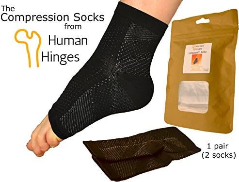 Plantar Fasciitis Socks by Human Hinges| Compression Socks with Arch Support|Stop Heel Pain & Plantar Fasciitis Now! Running Socks Reduce Swelling & Increase Circulation|2 socks 1 pair (S/L)