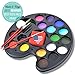 Face Paint Kit for Kids – 16 Washable Vegan Paints, 3 Brushes, Safe Facepainting for Sensitive Skin, Professional Quality Body Facepaints for 160 faces, Birthday Makeup Paint Supplies by Ana and Luke