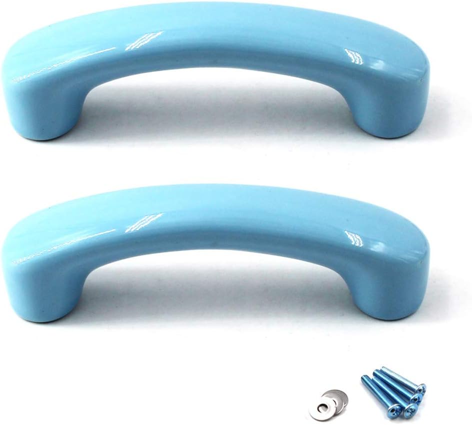 SeeRaphee Blue Ceramic Cabinet Handles Drawer Pulls Cupboard Knobs for Kitchen Knobs Kids Room Cabinets Closets Toy Organizer Box Bookcase
