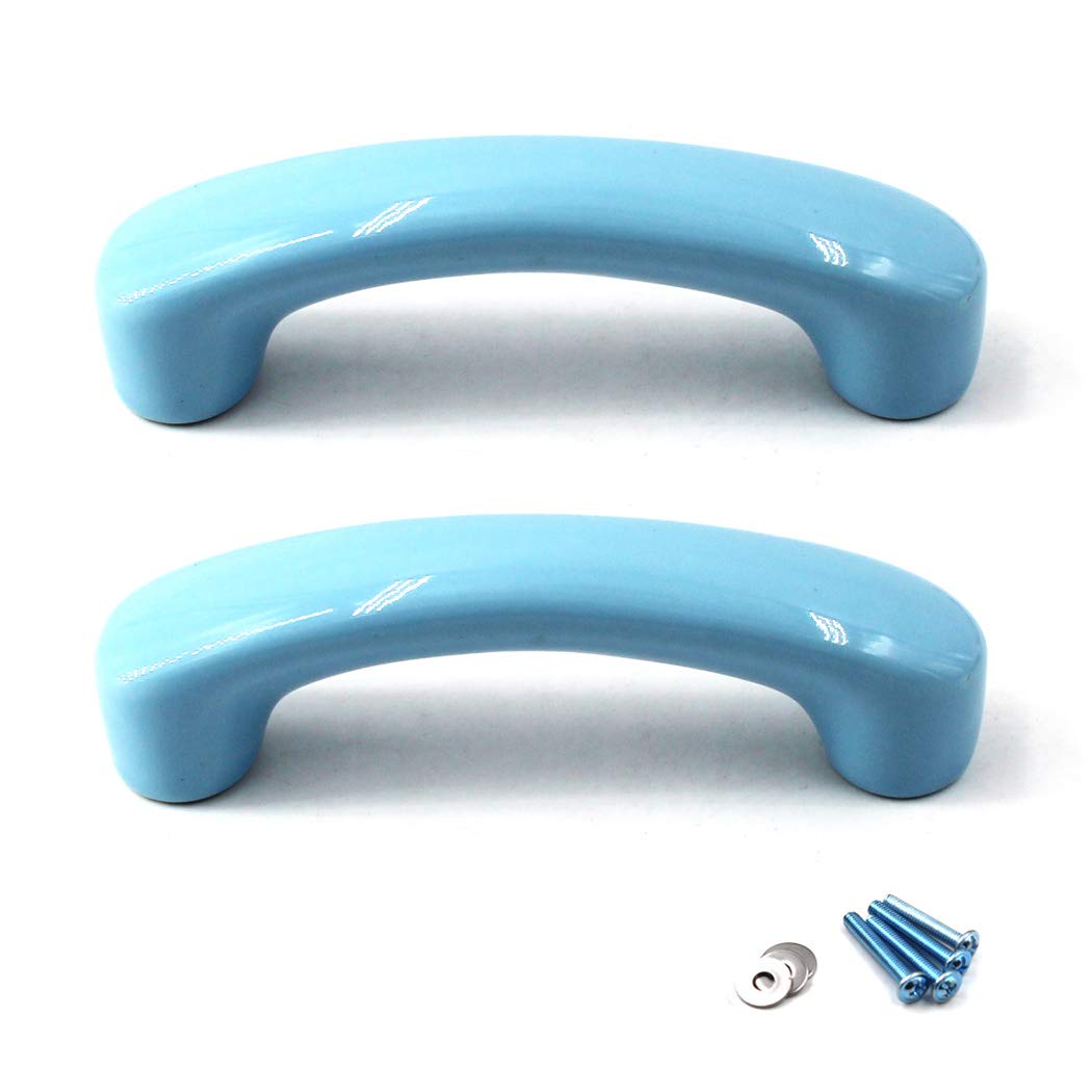 SeeRaphee Blue Ceramic Cabinet Handles Drawer Pulls Cupboard Knobs for Kitchen Knobs Kids Room Cabinets Closets Toy Organizer Box Bookcase