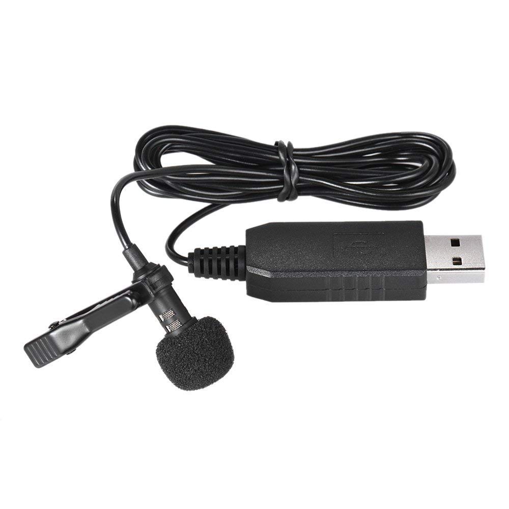 Andoer USB Clip On Microphone Stereo Lapel Mic PC Computer Microphone, 150cm Cable Length