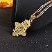Africa Gold Necklace Ethiopian African Gold Wedding Cross Pendant Jewelry